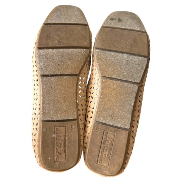 Christian Siriano Shoes Women 8 Beige W/Gold Accents Ballet Flats Slip-On‎ - Picture 8 of 8